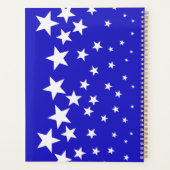 Wit sterpatroon op blauwe achtergrond planner (Achterkant)