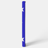 Wit sterpatroon op blauwe achtergrond samsung galaxy hoesje (Linkerkant)