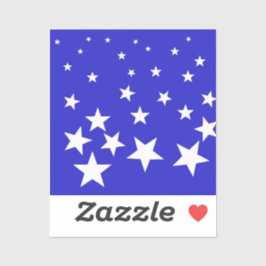 Wit sterpatroon op blauwe achtergrond sticker