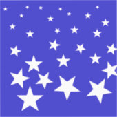 Wit sterpatroon op blauwe achtergrond sticker (Voorkant)