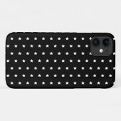 wit sterpatroon op zwarte Hoesje-Mate iPhone case (Achterkant (horizontaal))