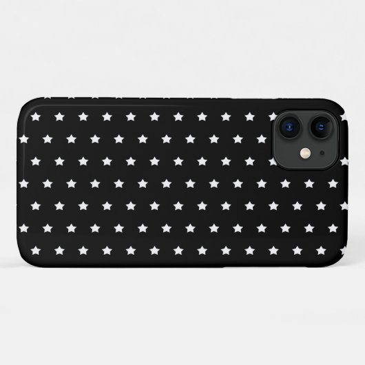 wit sterpatroon op zwarte Hoesje-Mate iPhone case (Achterkant (horizontaal))