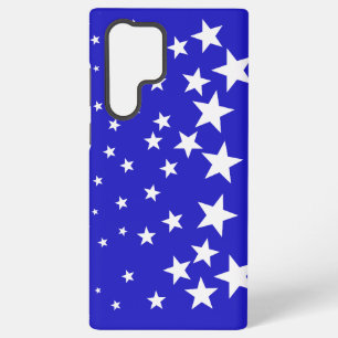 Wit sterrenpatroon op blauwe achtergrond samsung galaxy hoesje