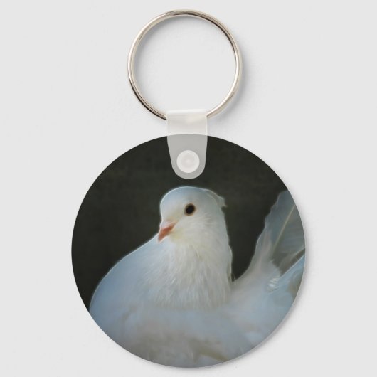 Wit stiefvredessymbool sleutelhanger (Voorkant)