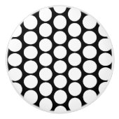 Wit Stippen Design Keramische Knop (Voorkant)