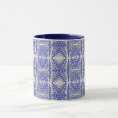 Wit Stippenpatroon op Blauw Mok (Midden)