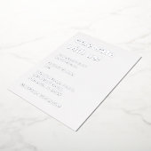 Wit Stoffig Blauw Bruiloft Zilveren Folie Uitnodig Folie Uitnodiging (Gedraaid)