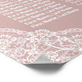 Wit Stoffig Roos Bloemen Bruiloft Zitkaarten Poster (Hoek)