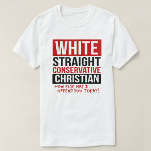 WIT STRAIGHT CONSERVATIVE CHRISTELIJKE T-SHIRT