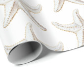 Wit strand witte zeester cadeaupapier (Rol Hoek)