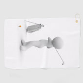 Wit stripfiguur swingend een golfclub Best Golfhanddoek (Horizontaal)