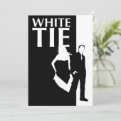 wit stropdas affaire: serieus silhouet kaart (Staand voorkant)