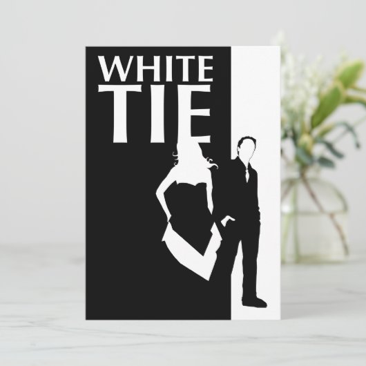 wit stropdas affaire: serieus silhouet kaart (Staand voorkant)