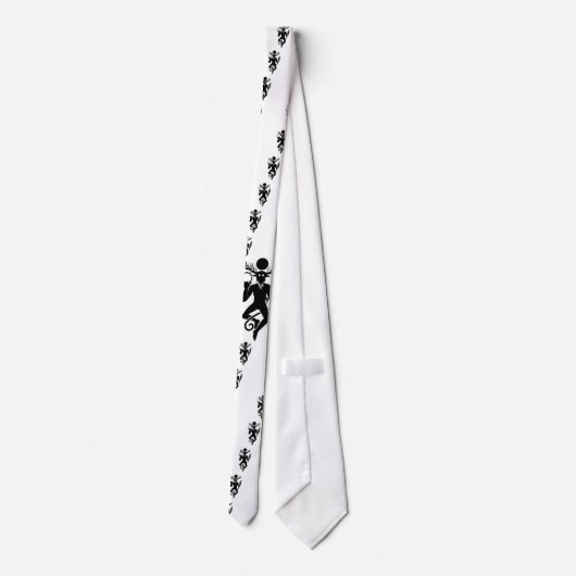 Wit stropdas met Cernunnos patroon (Achterkant)