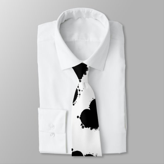 Wit Stropdas Zwarte Harten (Gebonden)