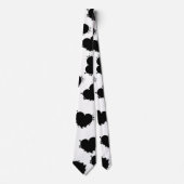 Wit Stropdas Zwarte Harten (Voorkant)