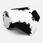 Wit Stropdas Zwarte Harten (Opgerold)