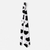 Wit Stropdas Zwarte Harten (Achterkant)