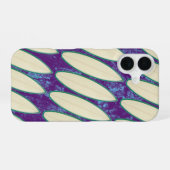 wit surfboard patroon iPhone 16 hoesje (Achterkant horizontaal)