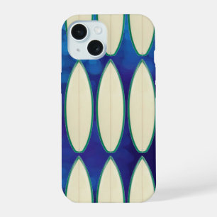 wit surfplanpatroon iPhone 15 hoesje