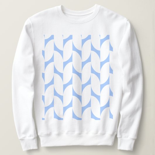 Wit sweatshirt met Sky Blue Abstract geometrisch (Design voorkant)