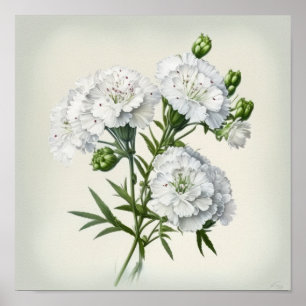 Wit Sweet William Flower Art Print Poster
