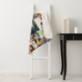 Wit Swirly De familienaam 25 Fotocollage Sherpa Deken (In situ)