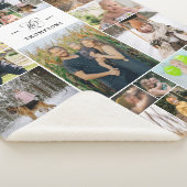 Wit Swirly De familienaam 25 Fotocollage Sherpa Deken (3/4)
