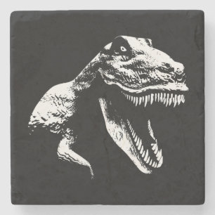 Wit T Rex Stenen Onderzetter