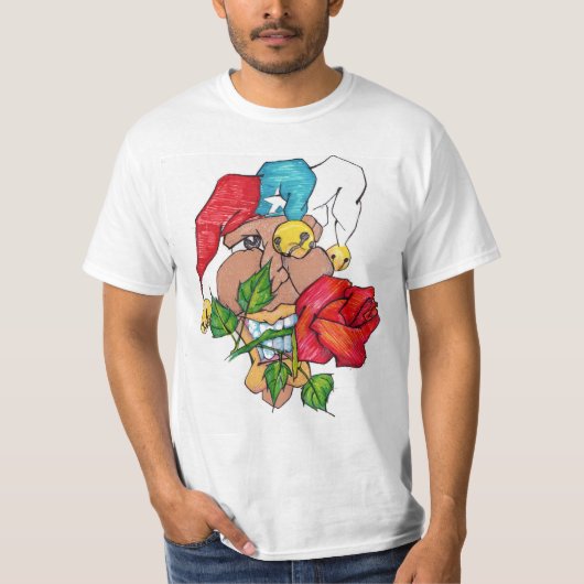 Wit T-shirt "ALBINO SANTIAGO" (Voorkant)