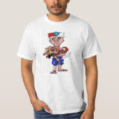 Wit T-shirt "ALBINO SANTIAGO" (Voorkant)