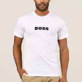 Wit T-shirt - "BOSS" Vetgedrukte print (Voorkant)