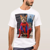 Wit T-Shirt Kat Gedrukt (Voorkant)