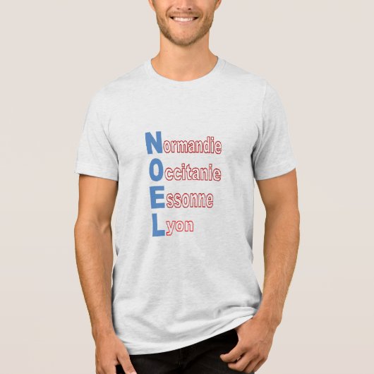 Wit T-shirt KERST TOERISME FRANKRIJK (Voorkant)