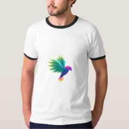 Wit T-shirt met een kleurrijke grafische afbeeldin