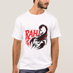 Wit T-shirt met een vet ontwerp van een schorpioen