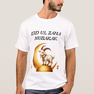 Wit T-shirt met Eid mubarak ontwerp 