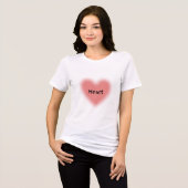 Wit T-shirt met halflange mouwen en hartontwerp. (Voorkant volledig)