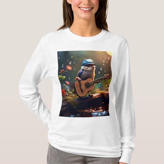 Wit T-shirt met lange mouwen (Voorkant)