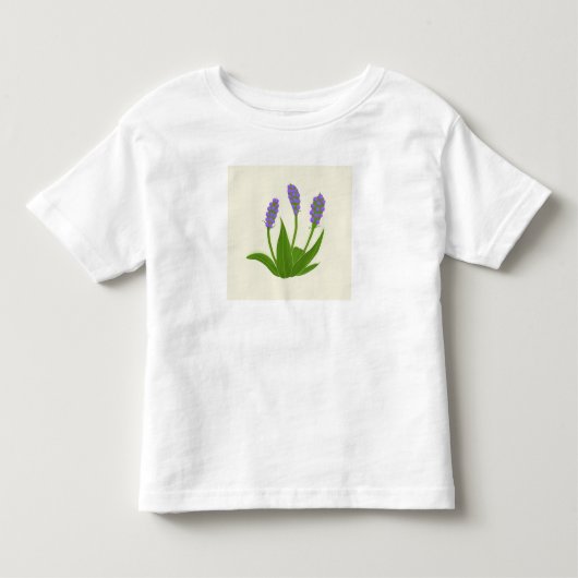 Wit T-shirt met Paarse Bloemen (Voorkant)