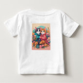wit T shirt twee mooie katjes print (Achterkant)