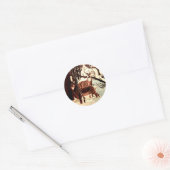 WIT TAIL DEER IN WINTERstickers Ronde Sticker (Envelop)