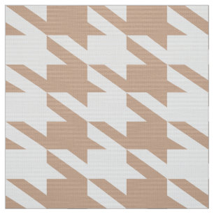 Wit & Tan Houndstooth naadloos patroon Stof