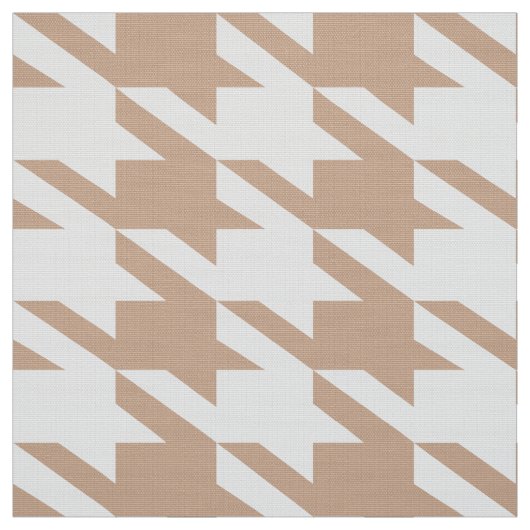 Wit & Tan Houndstooth naadloos patroon Stof (Swatch)