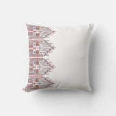 Wit Tatreez Thobe Kunstwerkpatroon Henna Decor Kussen (Voorkant)