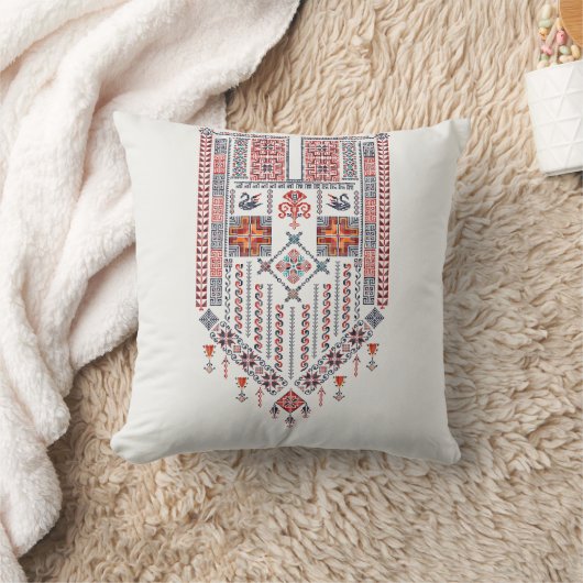 Wit Tatreez Thobe Kunstwerkpatroon Henna Decor Kussen (Deken)