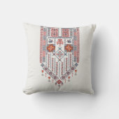 Wit Tatreez Thobe Kunstwerkpatroon Henna Decor Kussen (Voorkant)