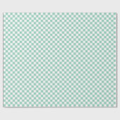 Wit & Teal Schachbrett Motief Inpakpapier Rol (Vlak)