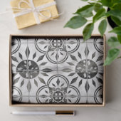 Wit-Tegel in zwart-wit ontkoppeling Tissuepapier (Geschenk)