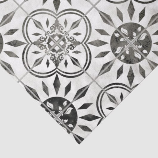 Wit-Tegel in zwart-wit ontkoppeling Tissuepapier (Detail)